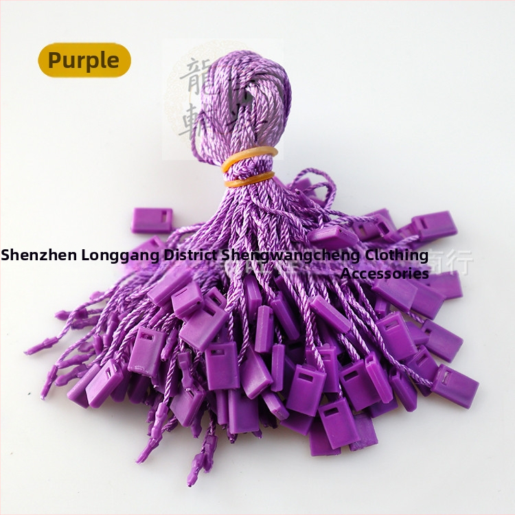 Κορδόνι ετικετών ενδύματος με τετράγωνες χάντρες, πολυεστερική γραμμή και πλαστικό κούμπωμα — επαναχρησιμοποιούμενο και προσαρμοζόμενο