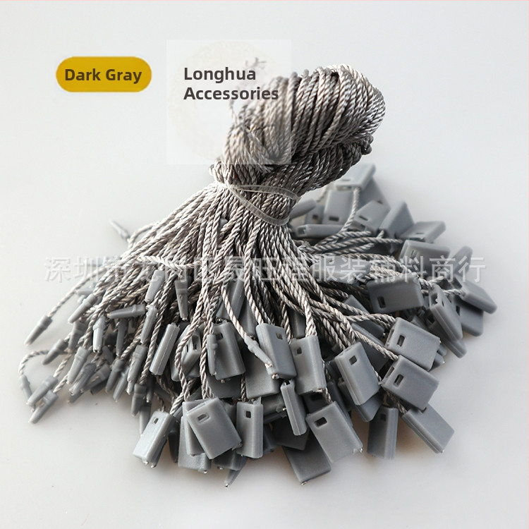 Κορδόνι ετικετών ενδύματος με τετράγωνες χάντρες, πολυεστερική γραμμή και πλαστικό κούμπωμα — επαναχρησιμοποιούμενο και προσαρμοζόμενο