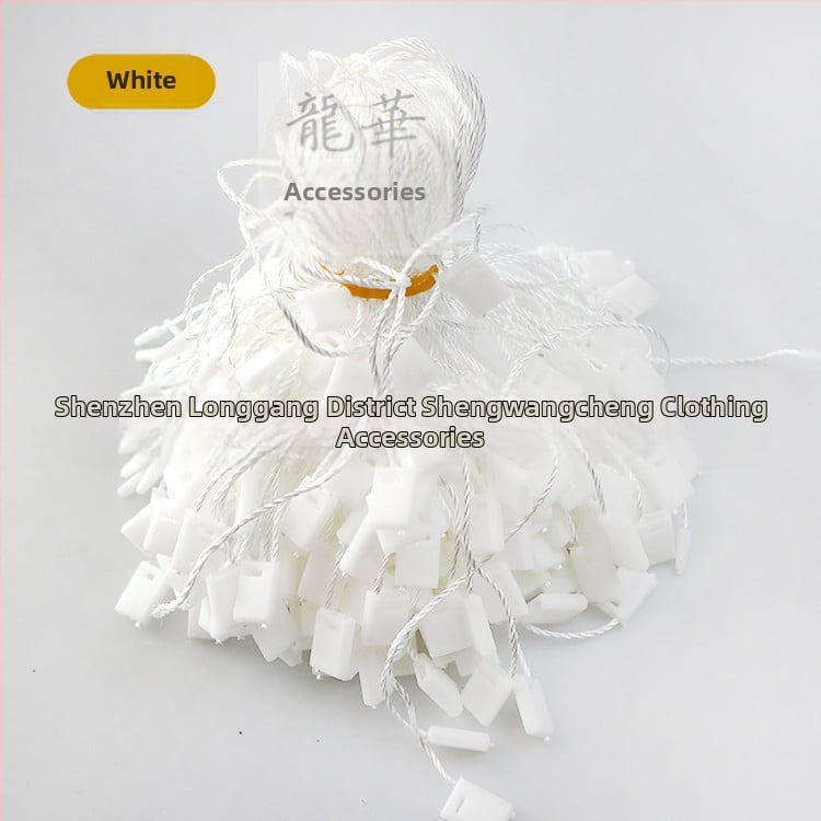 Κορδόνι ετικετών ενδύματος με τετράγωνες χάντρες, πολυεστερική γραμμή και πλαστικό κούμπωμα — επαναχρησιμοποιούμενο και προσαρμοζόμενο