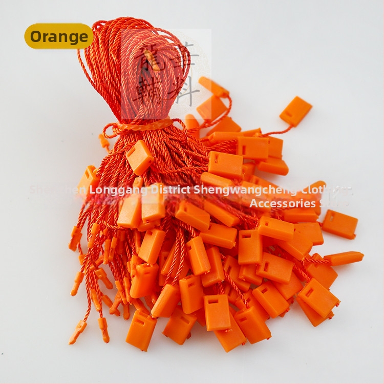 Κορδόνι ετικετών ενδύματος με τετράγωνες χάντρες, πολυεστερική γραμμή και πλαστικό κούμπωμα — επαναχρησιμοποιούμενο και προσαρμοζόμενο