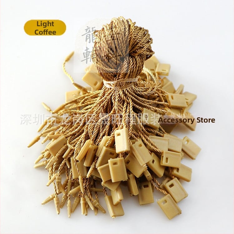 Κορδόνι ετικετών ενδύματος με τετράγωνες χάντρες, πολυεστερική γραμμή και πλαστικό κούμπωμα — επαναχρησιμοποιούμενο και προσαρμοζόμενο