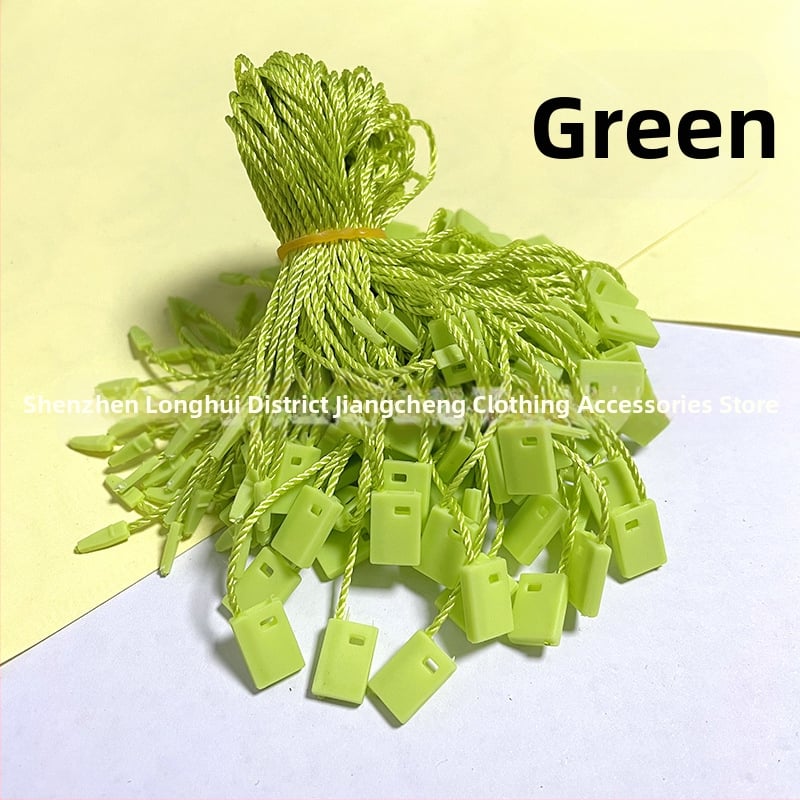 Κορδόνι ετικετών ενδύματος με τετράγωνες χάντρες, πολυεστερική γραμμή και πλαστικό κούμπωμα — επαναχρησιμοποιούμενο και προσαρμοζόμενο