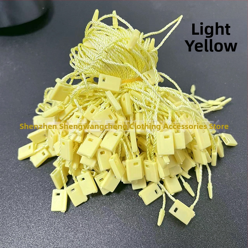 Κορδόνι ετικετών ενδύματος με τετράγωνες χάντρες, πολυεστερική γραμμή και πλαστικό κούμπωμα — επαναχρησιμοποιούμενο και προσαρμοζόμενο