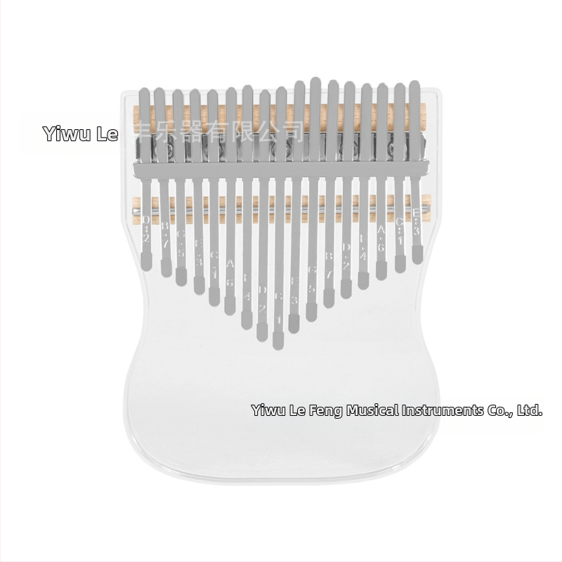 Калимба с 17 ноти – прозрачно кристално пръстово пиано за начинаещи, модел KB-06; спецификации 12×2×15; опаковка: поднос