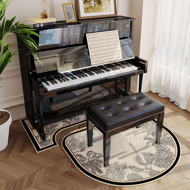 Covoraș fonoizolant pentru pian, fibră poliesterică, formă: extraterestru, model: plante, living, stil modern minimalist