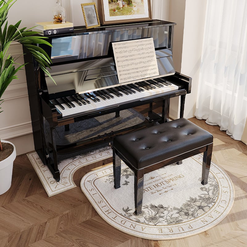 Covoraș fonoizolant pentru pian, fibră poliesterică, formă: extraterestru, model: plante, living, stil modern minimalist