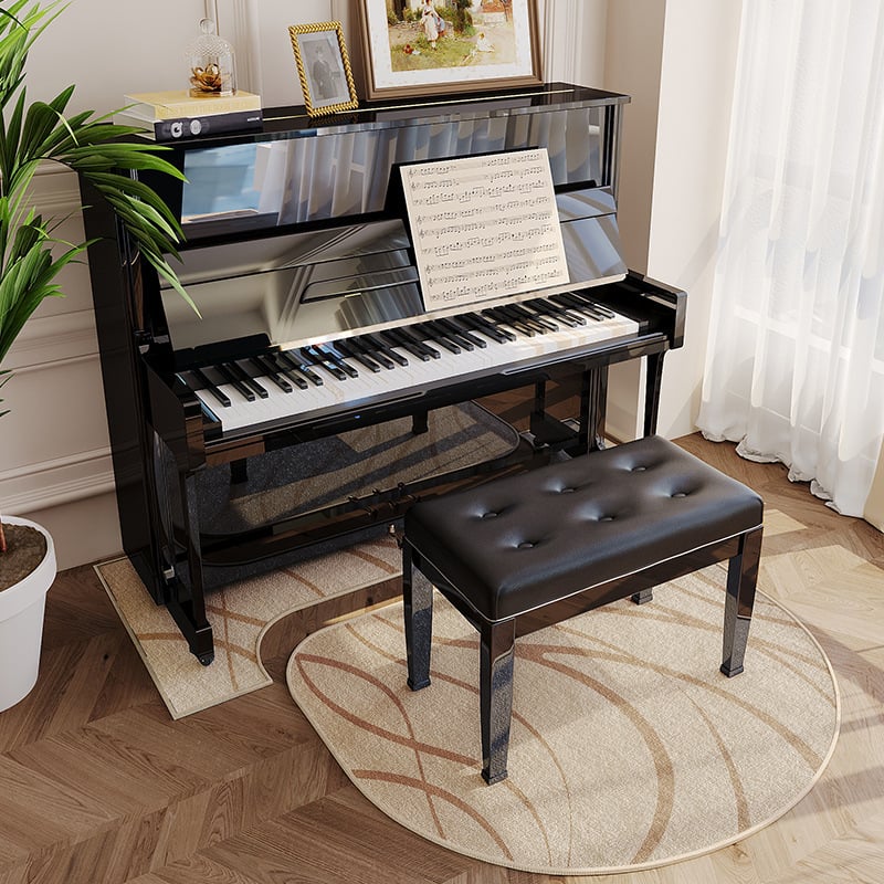 Covoraș fonoizolant pentru pian, fibră poliesterică, formă: extraterestru, model: plante, living, stil modern minimalist