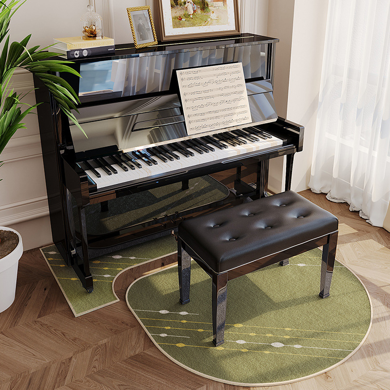 Covoraș fonoizolant pentru pian, fibră poliesterică, formă: extraterestru, model: plante, living, stil modern minimalist