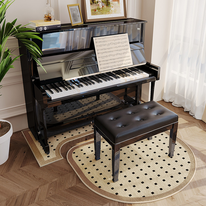 Covoraș fonoizolant pentru pian, fibră poliesterică, formă: extraterestru, model: plante, living, stil modern minimalist