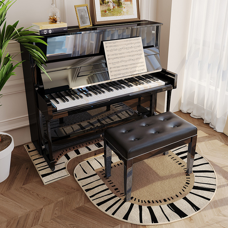 Covoraș fonoizolant pentru pian, fibră poliesterică, formă: extraterestru, model: plante, living, stil modern minimalist