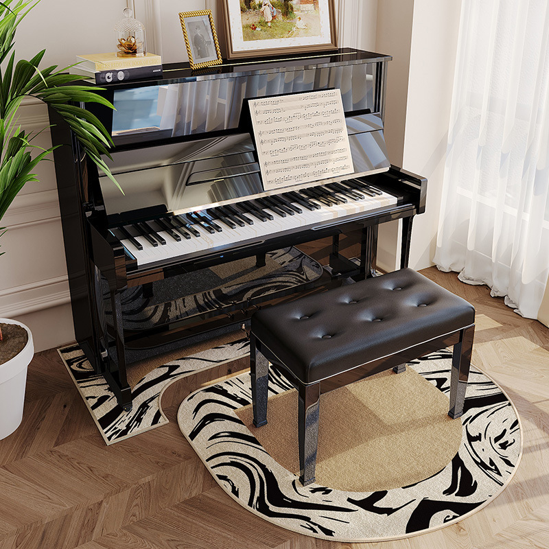 Covoraș fonoizolant pentru pian, fibră poliesterică, formă: extraterestru, model: plante, living, stil modern minimalist