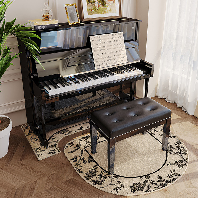 Covoraș fonoizolant pentru pian, fibră poliesterică, formă: extraterestru, model: plante, living, stil modern minimalist