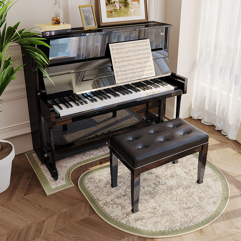 Covoraș fonoizolant pentru pian, fibră poliesterică, formă: extraterestru, model: plante, living, stil modern minimalist