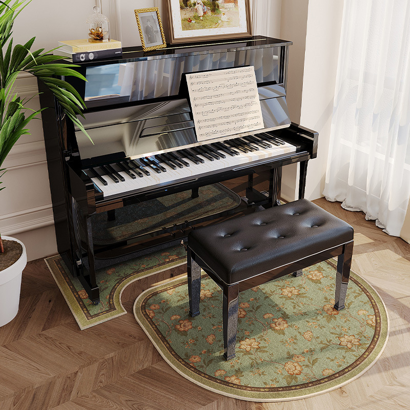 Covoraș fonoizolant pentru pian, fibră poliesterică, formă: extraterestru, model: plante, living, stil modern minimalist