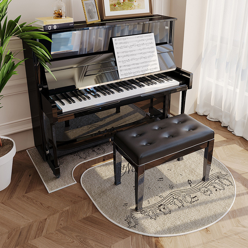 Covoraș fonoizolant pentru pian, fibră poliesterică, formă: extraterestru, model: plante, living, stil modern minimalist