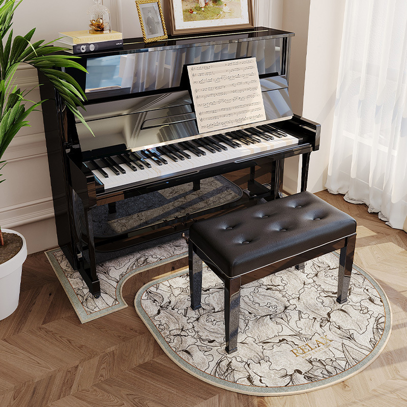 Covoraș fonoizolant pentru pian, fibră poliesterică, formă: extraterestru, model: plante, living, stil modern minimalist