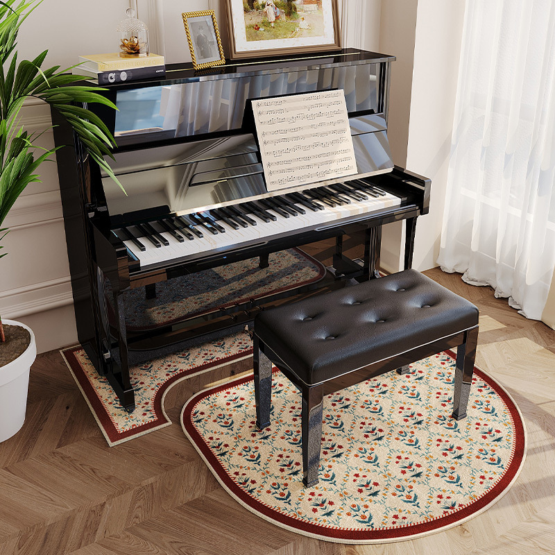 Covoraș fonoizolant pentru pian, fibră poliesterică, formă: extraterestru, model: plante, living, stil modern minimalist