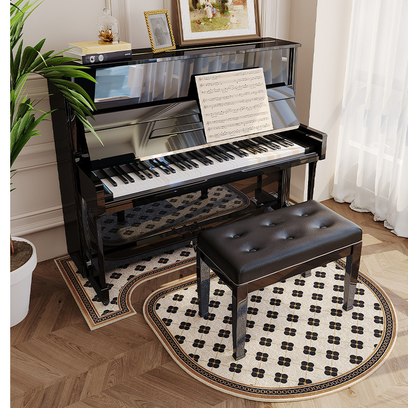 Covoraș fonoizolant pentru pian, fibră poliesterică, formă: extraterestru, model: plante, living, stil modern minimalist