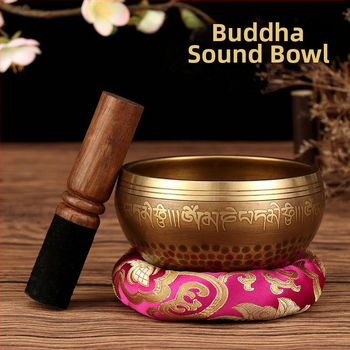 Κύπελλο ήχου για διαλογισμό με μάντρα έξι χαρακτήρων (Υλικό: Χαλκός; Κατασκευή: Χειροποίητο; Κατηγορία: Κύπελλο; Χρήση: Θρησκευτικά αντικείμενα; Καθαρό βάρος: 1)