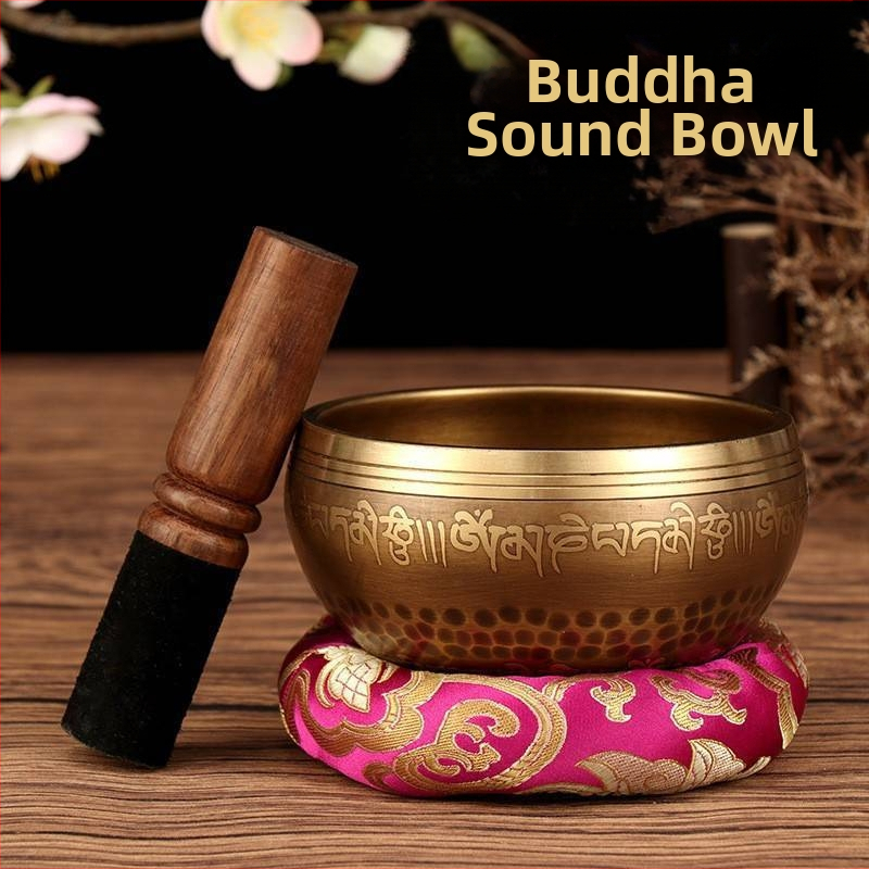 Κύπελλο ήχου για διαλογισμό με μάντρα έξι χαρακτήρων (Υλικό: Χαλκός; Κατασκευή: Χειροποίητο; Κατηγορία: Κύπελλο; Χρήση: Θρησκευτικά αντικείμενα; Καθαρό βάρος: 1)