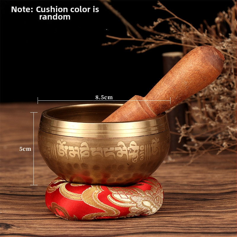 Κύπελλο ήχου για διαλογισμό με μάντρα έξι χαρακτήρων (Υλικό: Χαλκός; Κατασκευή: Χειροποίητο; Κατηγορία: Κύπελλο; Χρήση: Θρησκευτικά αντικείμενα; Καθαρό βάρος: 1)