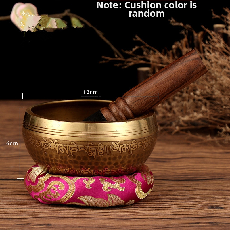 Κύπελλο ήχου για διαλογισμό με μάντρα έξι χαρακτήρων (Υλικό: Χαλκός; Κατασκευή: Χειροποίητο; Κατηγορία: Κύπελλο; Χρήση: Θρησκευτικά αντικείμενα; Καθαρό βάρος: 1)