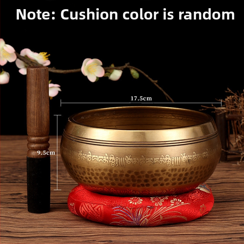 Κύπελλο ήχου για διαλογισμό με μάντρα έξι χαρακτήρων (Υλικό: Χαλκός; Κατασκευή: Χειροποίητο; Κατηγορία: Κύπελλο; Χρήση: Θρησκευτικά αντικείμενα; Καθαρό βάρος: 1)