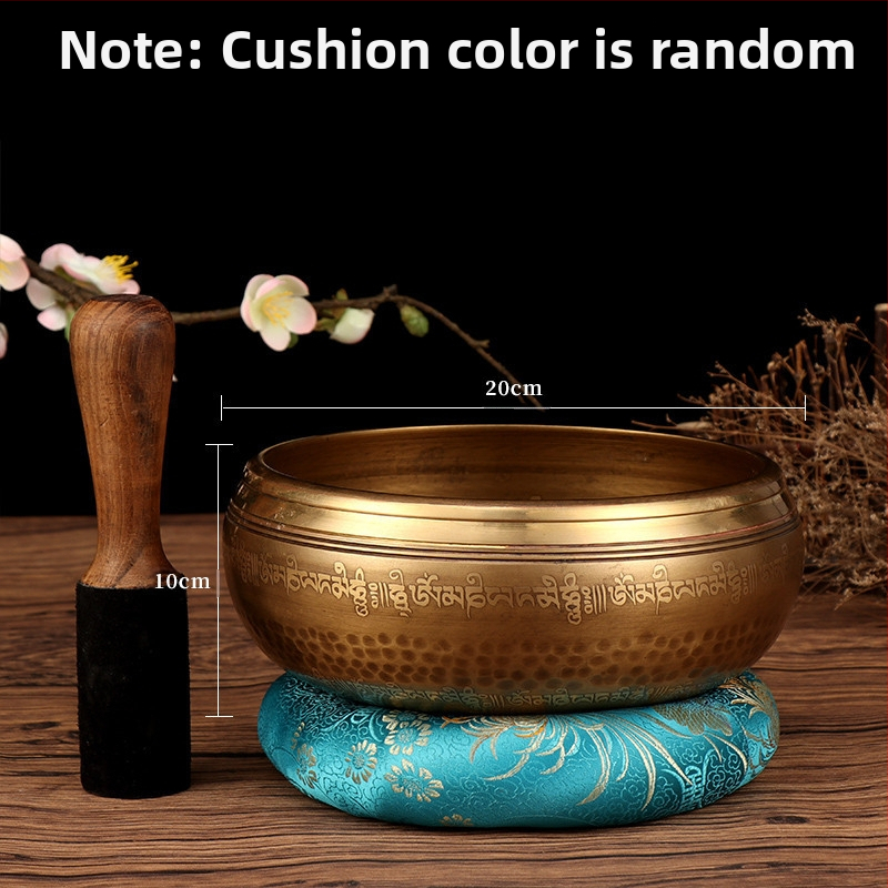 Κύπελλο ήχου για διαλογισμό με μάντρα έξι χαρακτήρων (Υλικό: Χαλκός; Κατασκευή: Χειροποίητο; Κατηγορία: Κύπελλο; Χρήση: Θρησκευτικά αντικείμενα; Καθαρό βάρος: 1)