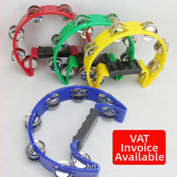 Instrument cu clopoțel manual pentru copii — instrument muzical interactiv în stil tamburin cu shaker de nisip • Material: Plastic • Vârsta: 15–35 ani • Brand: Qingfeng tambourine