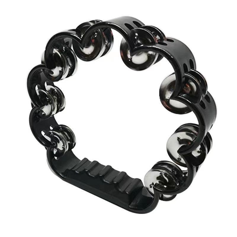 Instrument cu clopoțel manual pentru copii — instrument muzical interactiv în stil tamburin cu shaker de nisip • Material: Plastic • Vârsta: 15–35 ani • Brand: Qingfeng tambourine