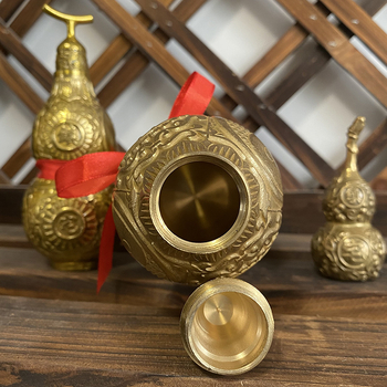 Χάλκινο κρεμαστό γκούρντ με καπάκι, κινεζικού στυλ μεταλλική διακόσμηση, ιδανικό δώρο