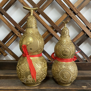Χάλκινο κρεμαστό γκούρντ με καπάκι, κινεζικού στυλ μεταλλική διακόσμηση, ιδανικό δώρο