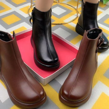 Női rövid Martin csizmák mikroszálas felsőrész, gumírozott talp, 3–5 cm sarok, kerek orr