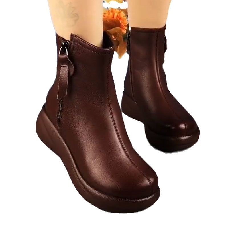 Női rövid Martin csizmák mikroszálas felsőrész, gumírozott talp, 3–5 cm sarok, kerek orr