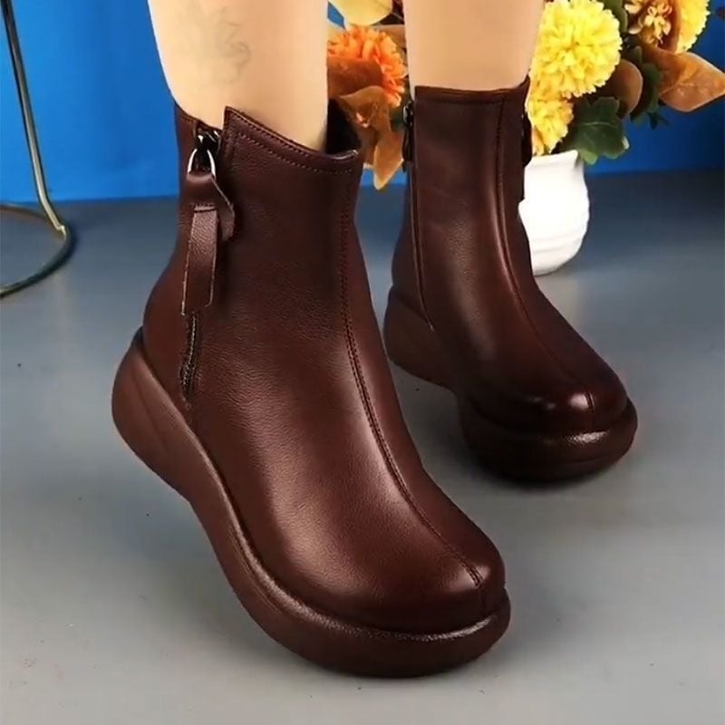 Női rövid Martin csizmák mikroszálas felsőrész, gumírozott talp, 3–5 cm sarok, kerek orr