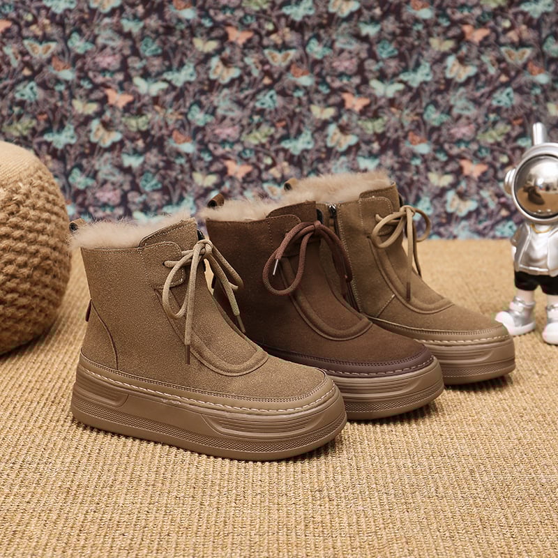 Sieviešu sniega zābaki ar mākslīgās kažokādas oderi, pretslīdes gumijas zole, PU augšdaļa, vidējā augstums, papēdis 3–5 cm