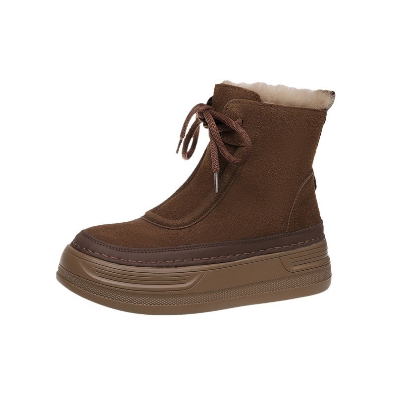 Sieviešu sniega zābaki ar mākslīgās kažokādas oderi, pretslīdes gumijas zole, PU augšdaļa, vidējā augstums, papēdis 3–5 cm