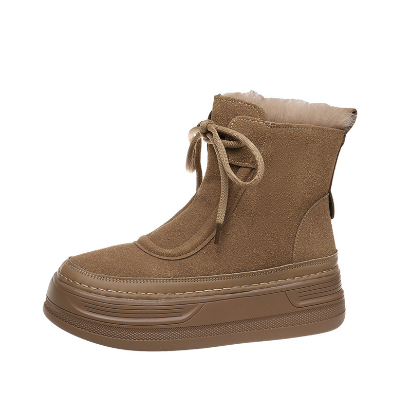 Sieviešu sniega zābaki ar mākslīgās kažokādas oderi, pretslīdes gumijas zole, PU augšdaļa, vidējā augstums, papēdis 3–5 cm