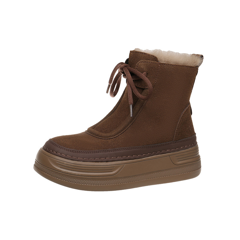 Sieviešu sniega zābaki ar mākslīgās kažokādas oderi, pretslīdes gumijas zole, PU augšdaļa, vidējā augstums, papēdis 3–5 cm