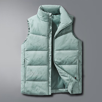 Kamufliažinė liemenė su stora medvilnės užpildo, laisvas kirpimas, sportinis stilius