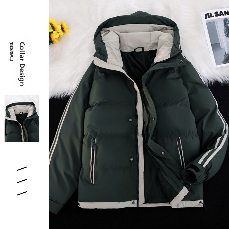 Мъжко качулено яке с дебел пълнеж – свободен силует, цип отпред, странични джобове, полиестерна материя за зима