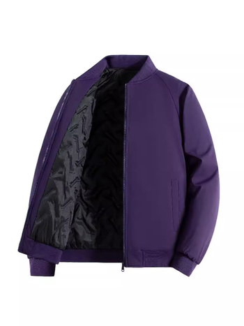 Ανδρικό παλτό με γιακά-στάση, εσωτερική επένδυση πολυεστέρα, Raglan μανίκια, φερμουάρ, πλαϊνές τσέπες