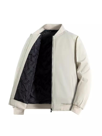 Ανδρικό παλτό με γιακά-στάση, εσωτερική επένδυση πολυεστέρα, Raglan μανίκια, φερμουάρ, πλαϊνές τσέπες