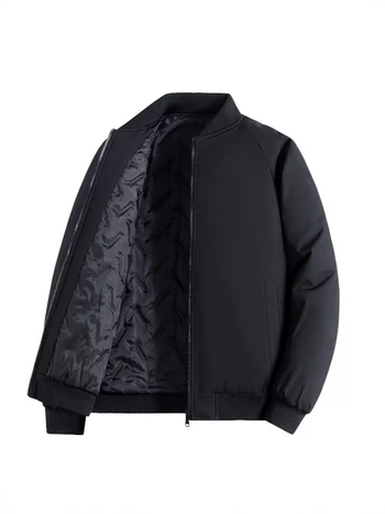 Ανδρικό παλτό με γιακά-στάση, εσωτερική επένδυση πολυεστέρα, Raglan μανίκια, φερμουάρ, πλαϊνές τσέπες