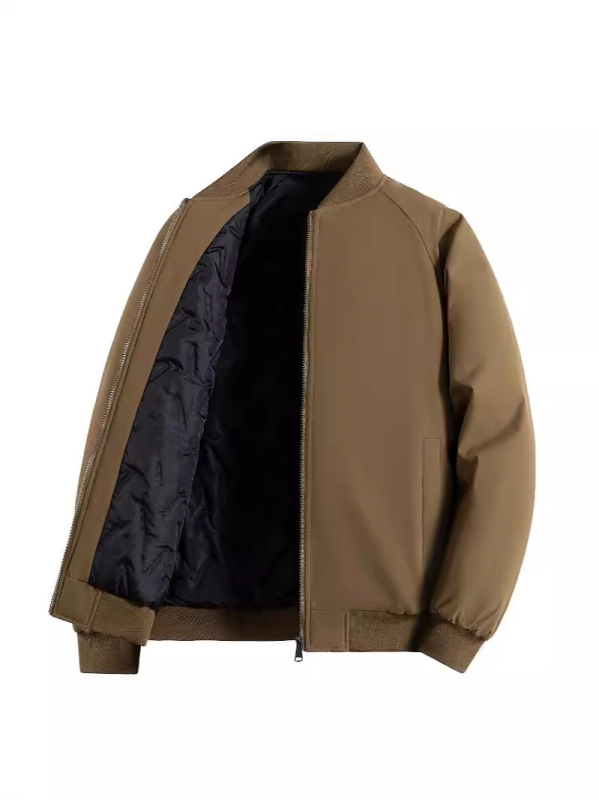 Ανδρικό παλτό με γιακά-στάση, εσωτερική επένδυση πολυεστέρα, Raglan μανίκια, φερμουάρ, πλαϊνές τσέπες