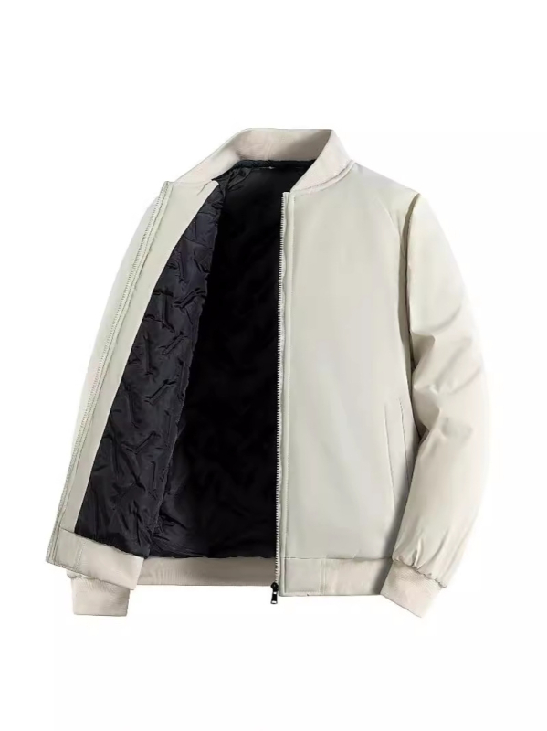 Ανδρικό παλτό με γιακά-στάση, εσωτερική επένδυση πολυεστέρα, Raglan μανίκια, φερμουάρ, πλαϊνές τσέπες