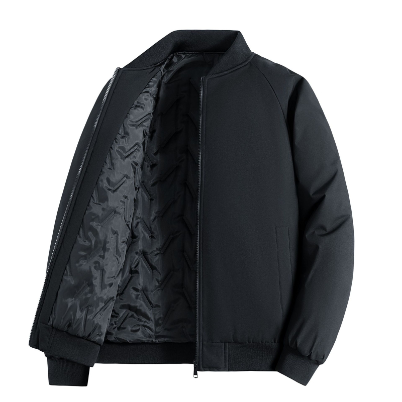 Ανδρικό παλτό με γιακά-στάση, εσωτερική επένδυση πολυεστέρα, Raglan μανίκια, φερμουάρ, πλαϊνές τσέπες