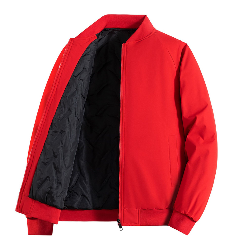 Ανδρικό παλτό με γιακά-στάση, εσωτερική επένδυση πολυεστέρα, Raglan μανίκια, φερμουάρ, πλαϊνές τσέπες