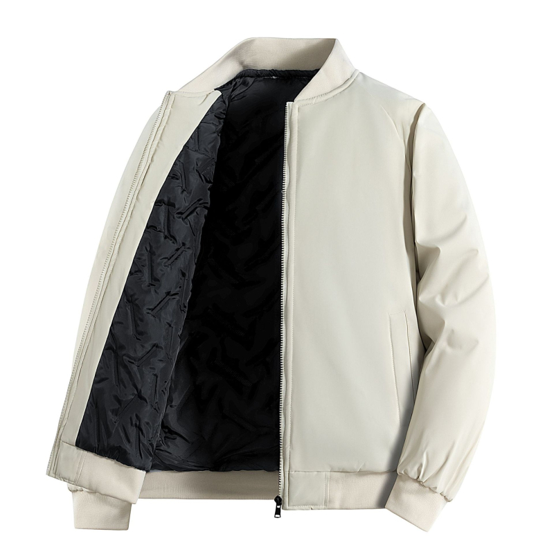 Ανδρικό παλτό με γιακά-στάση, εσωτερική επένδυση πολυεστέρα, Raglan μανίκια, φερμουάρ, πλαϊνές τσέπες