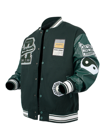 Siuvinėta vyriška striukė su stovinčia apykakle, ilgomis rankovėmis, vienos eilės mygtukų užsegimas, ribotas apatinis kraštas